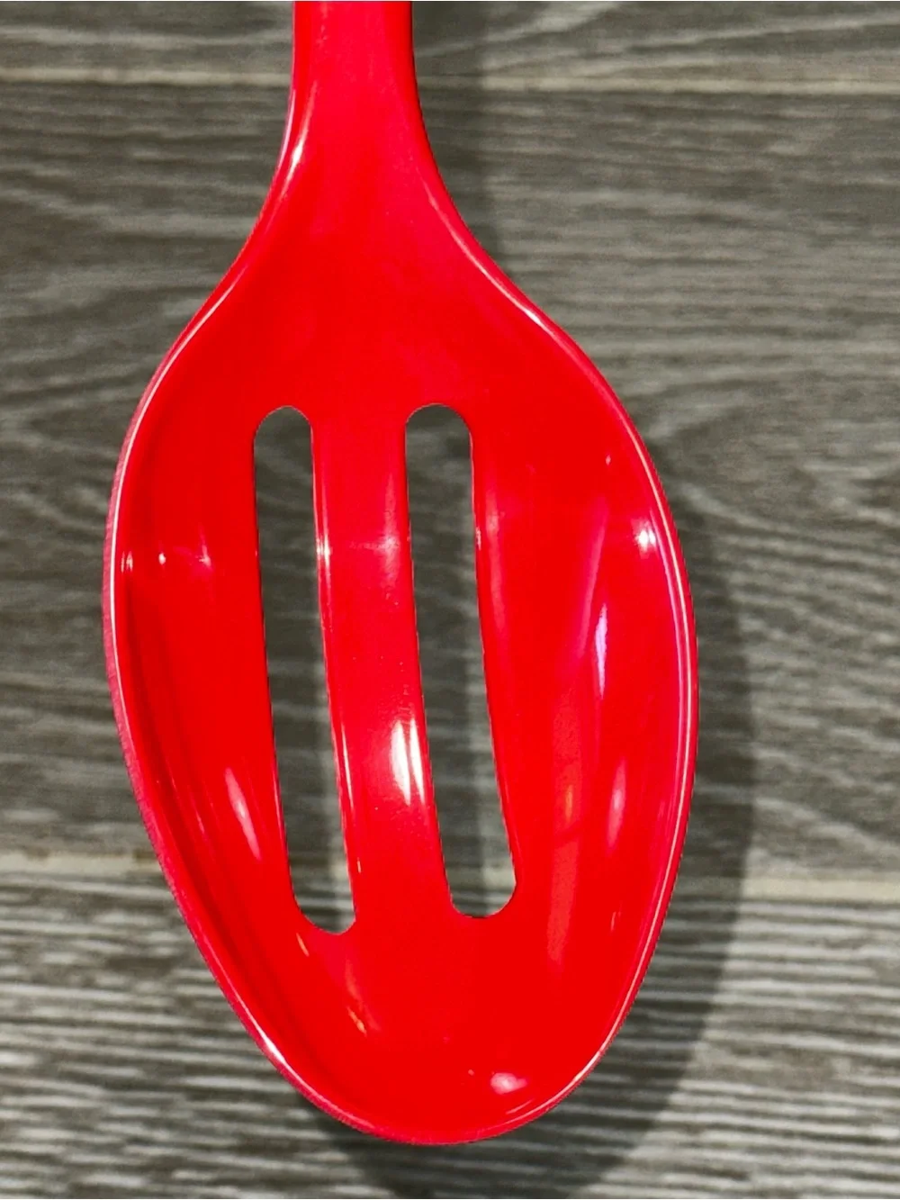 Melamine Kitchen Slotted Spoon Cherry Red Durable Retro Cooking Serving Utensil